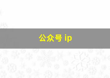 公众号 ip